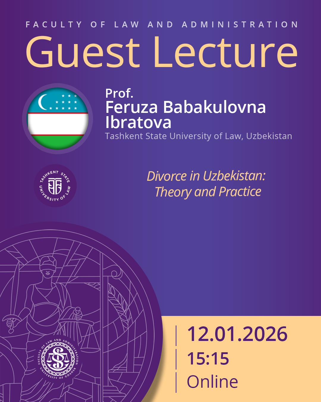 Guest Lecture by Prof. Feruza Babakulovna Ibratova (Tashkent State University of Law, UZBEKISTAN)
