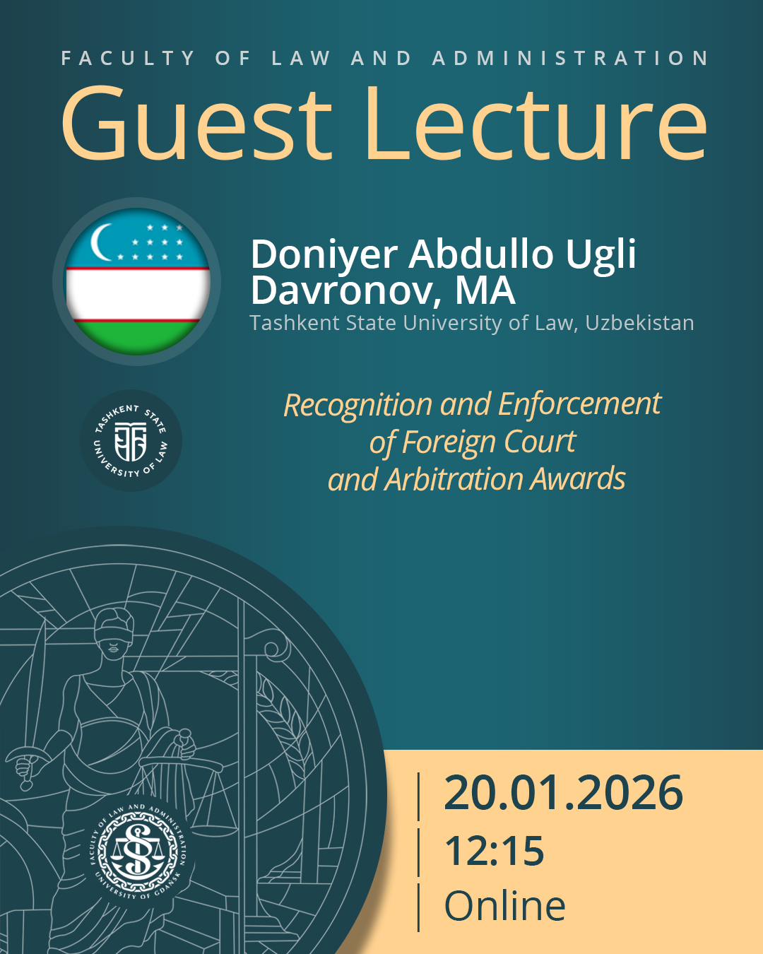 Guest Lecture by Prof. Doniyer Abdullo Ugli Davronov (Tashkent State University of Law, UZBEKISTAN)