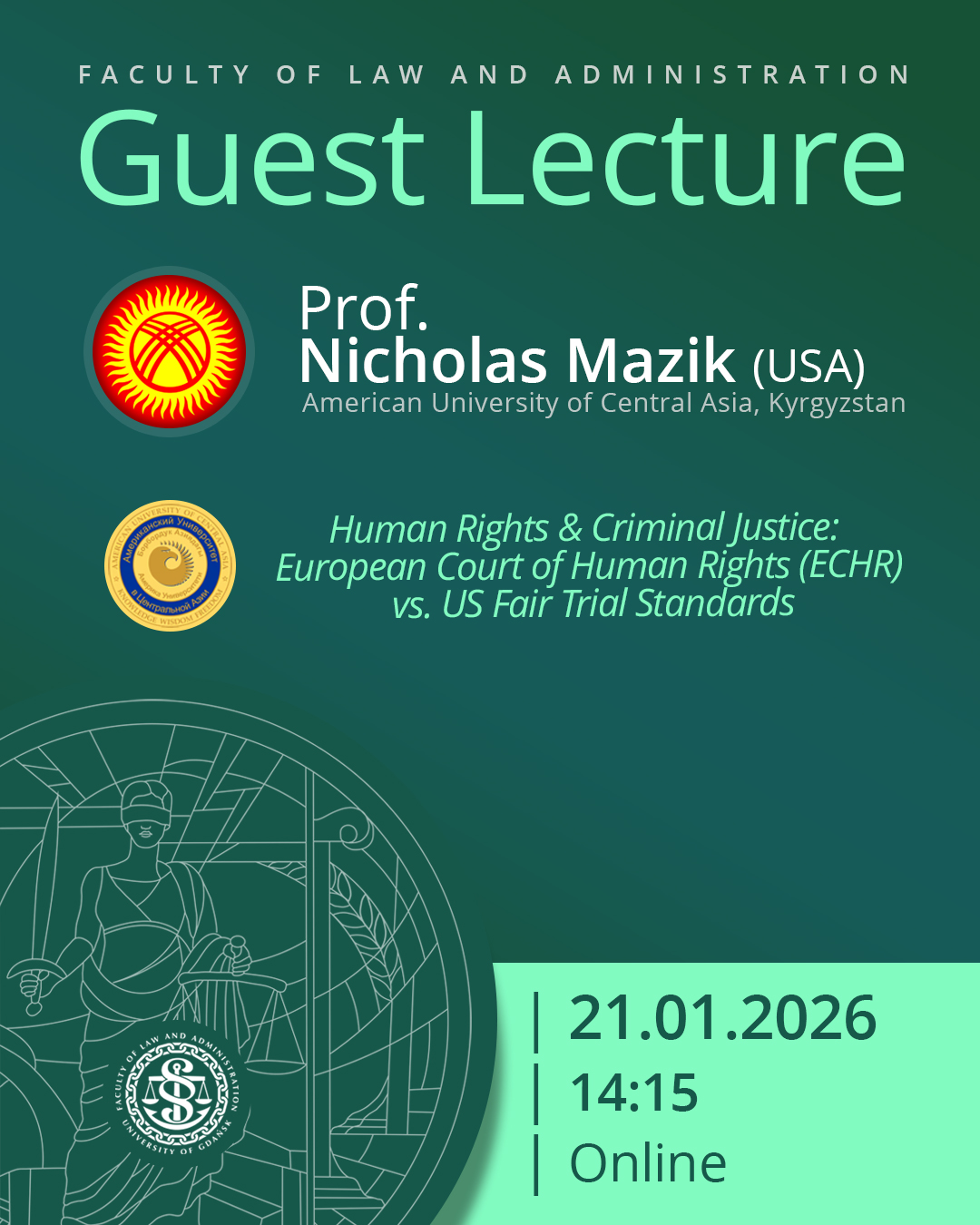 Guest Lecture by Prof. Nicholas Mazik (USA) (American Central Asia University, KYRGYZSTAN)