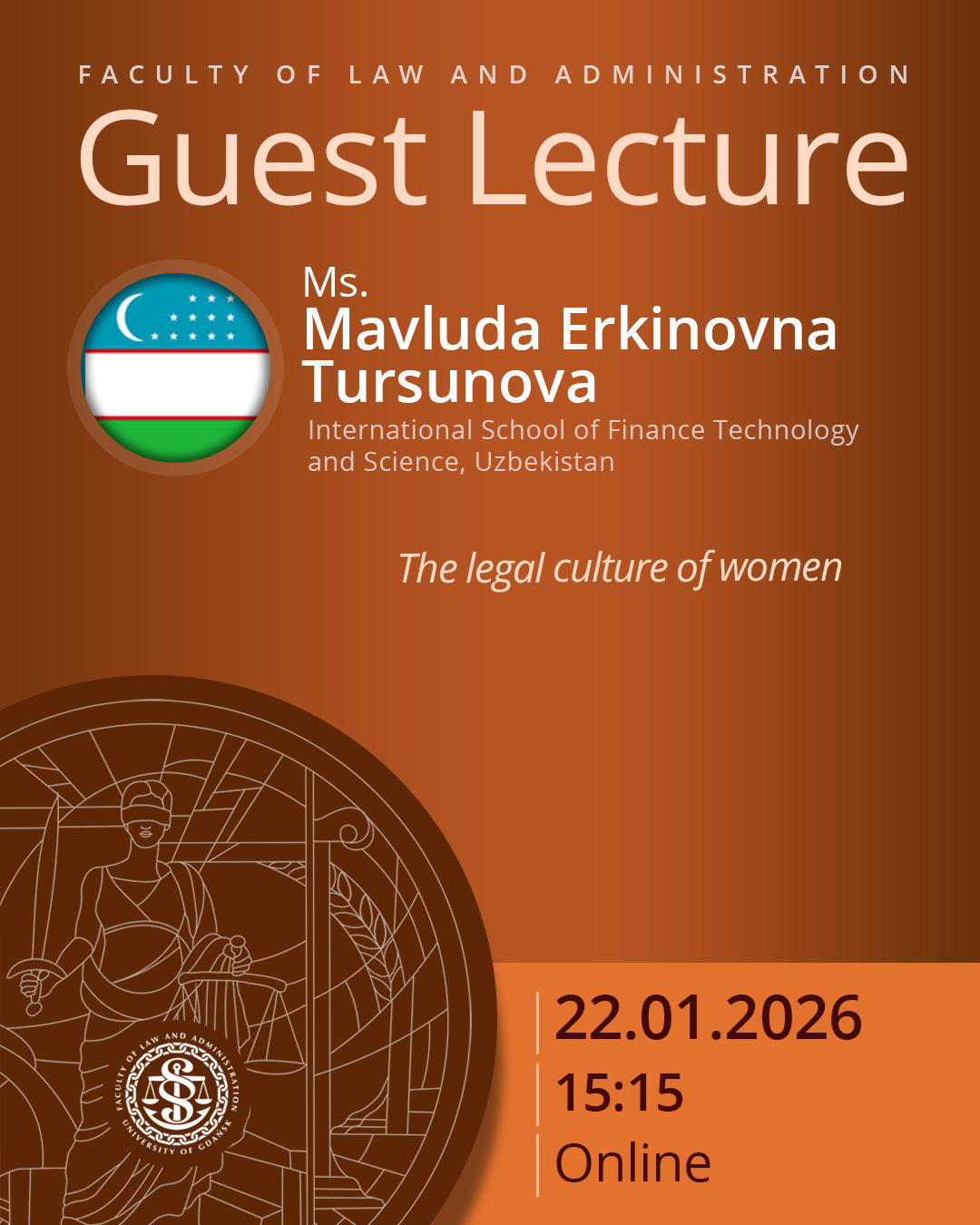 Guest Lecture by Ms. Mavluda Erkinovna Tursunova (International School of Finance Technology and Science - ISFT Institute, Samarkand Branch, UZBEKISTAN)