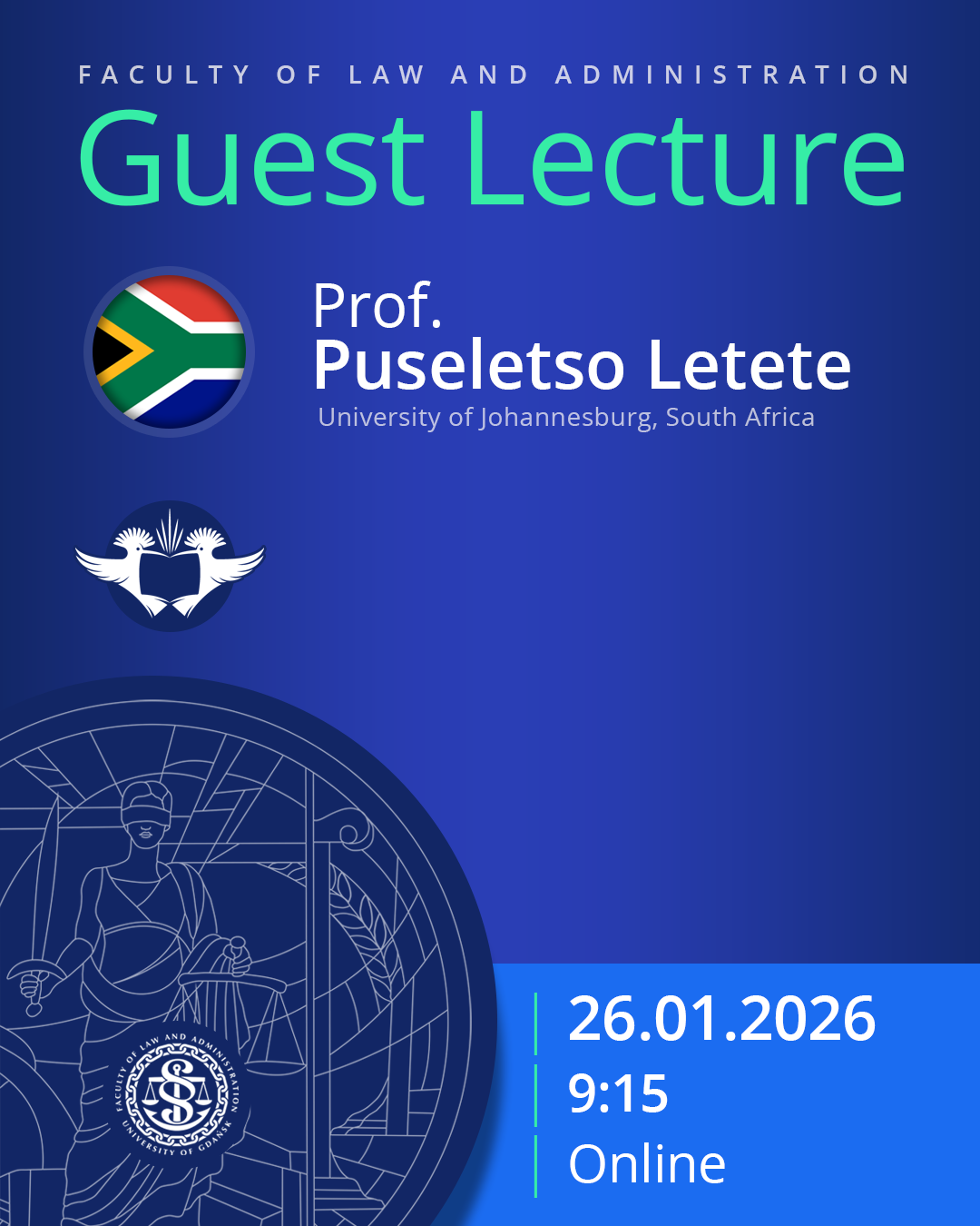 Guest Lecture by Prof. Puseletso Letete (University of Johannesburg, SOUTH AFRICA)