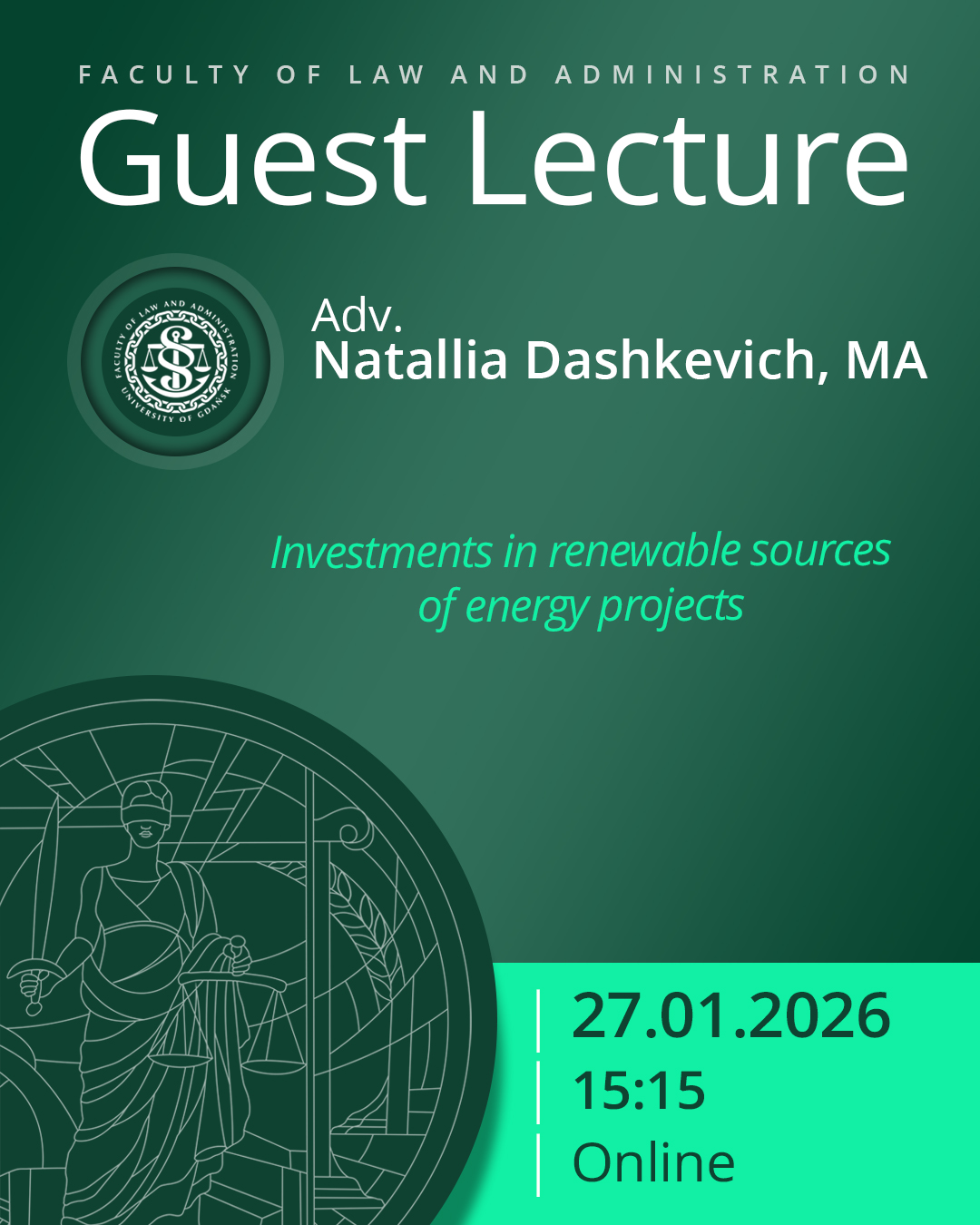 Guest Lecture by Adv. Natallia Dashkevich