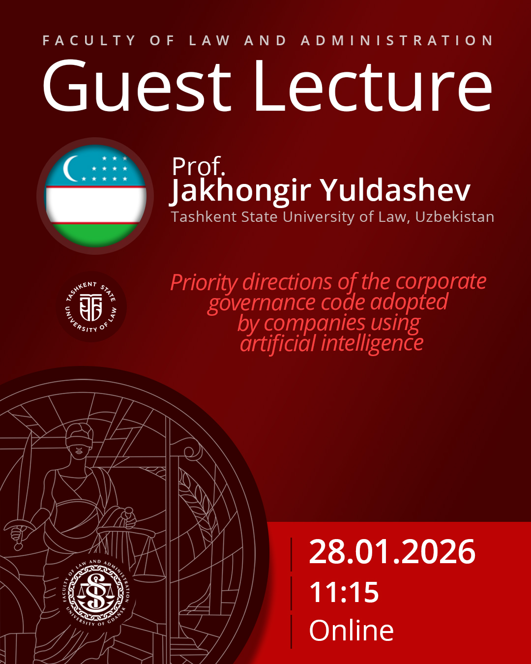 Guest Lecture by Prof. Dr. Jakhongir Yuldashev  (Tashkent State University of Law, UZBEKISTAN)
