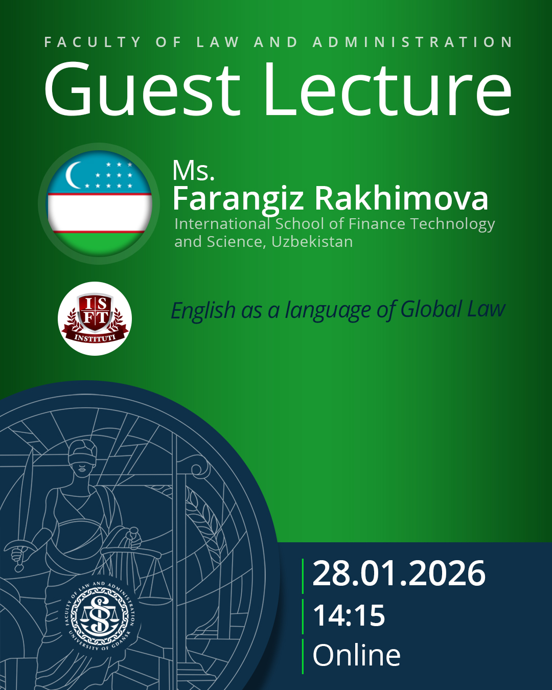 Guest Lecture by Farangiz Rakhimova (International School of Finance Technology and Science, UZBEKISTAN)