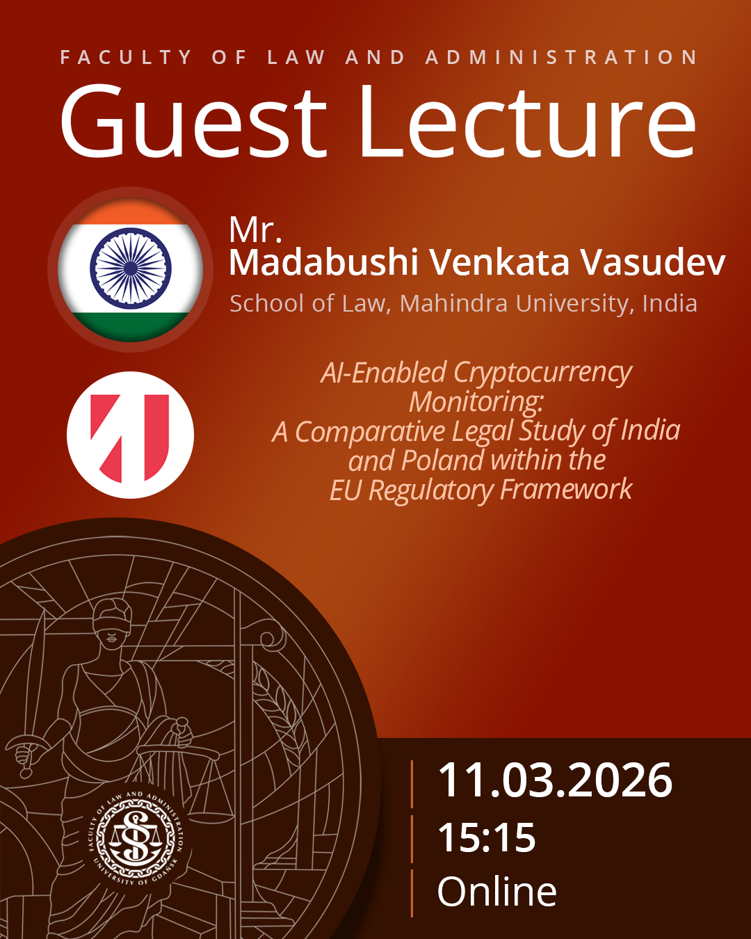 Guest Lecture by Madabushi Venkata Vasudev (School of Law, Mahindra University, INDIA)