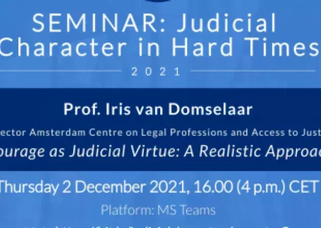 The online seminar series "Judicial Character in Hard Times"