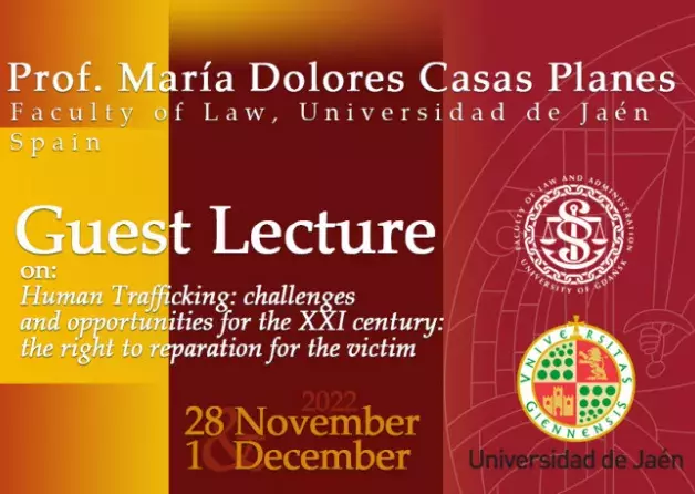 Guest Lectures on Human Trafficking by Prof. María D. Casas Planes (Universidad de Jaén, Spain)