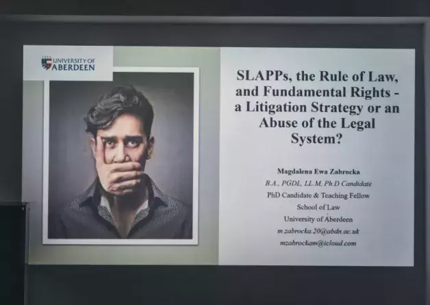 Report: Guest Lecture on SLAPP by Magdalena Zabrocka (University of Aberdeen, Scotland)
