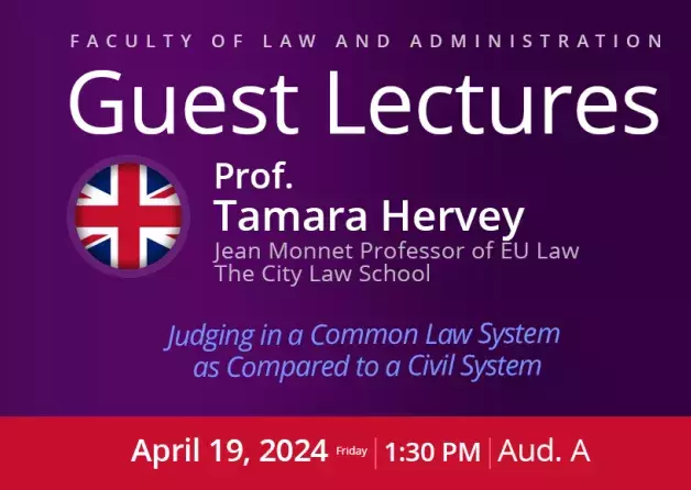 Guest Lectures by prof. Tamara Hervey, Jean Monnet Professor of EU Law, The City Law School