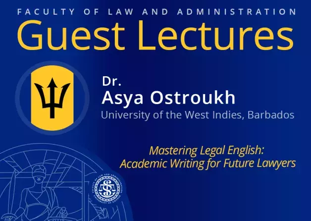 Guest Lectures by Dr. Asya Ostroukh (The University of the West Indies, Barbados)