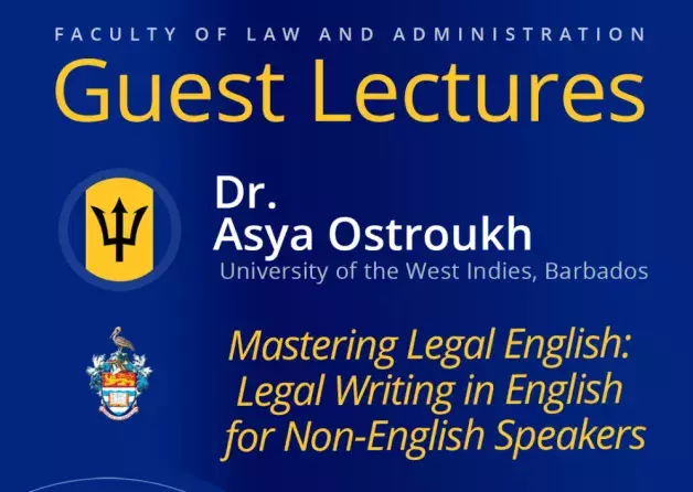 Guest Lectures by Dr. Asya Ostroukh (University of West Indies, Barbados)