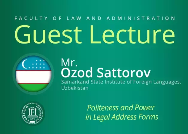Guest Lecture by Ozod Sattorov (Samarkand State Institute of Foreign Languages, UZBEKISTAN)